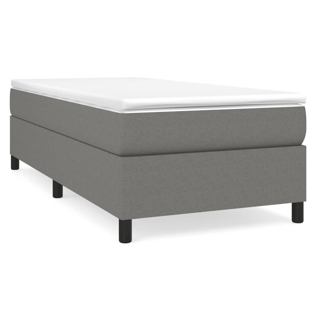Line drawing of a single bed frame with dimensions