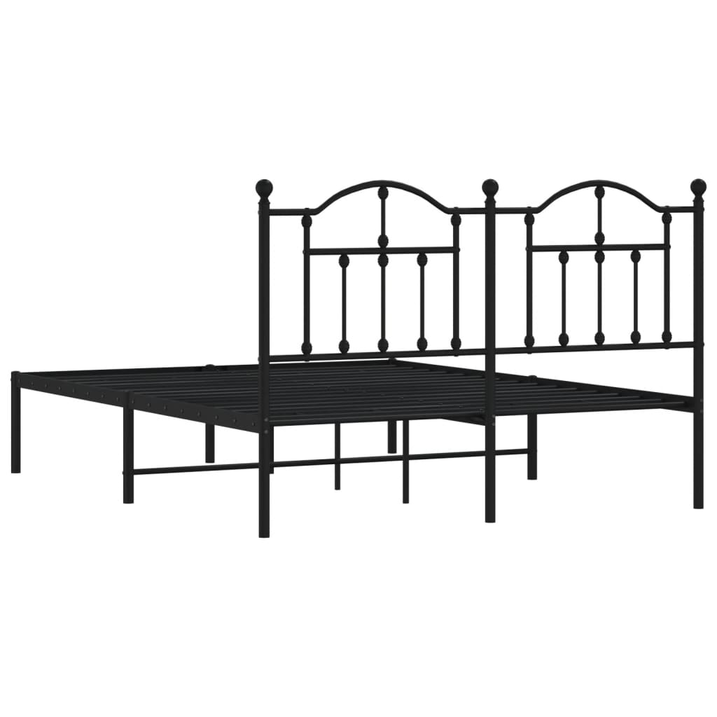 Black metal daybed with ornamental headboard detail