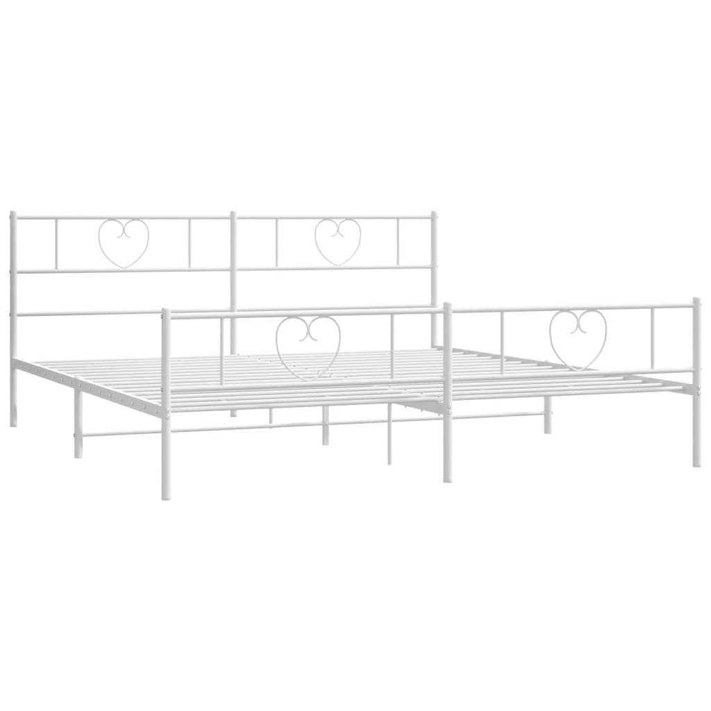 White metal twin bed frame with heart headboard detail ideal for childrens rooms