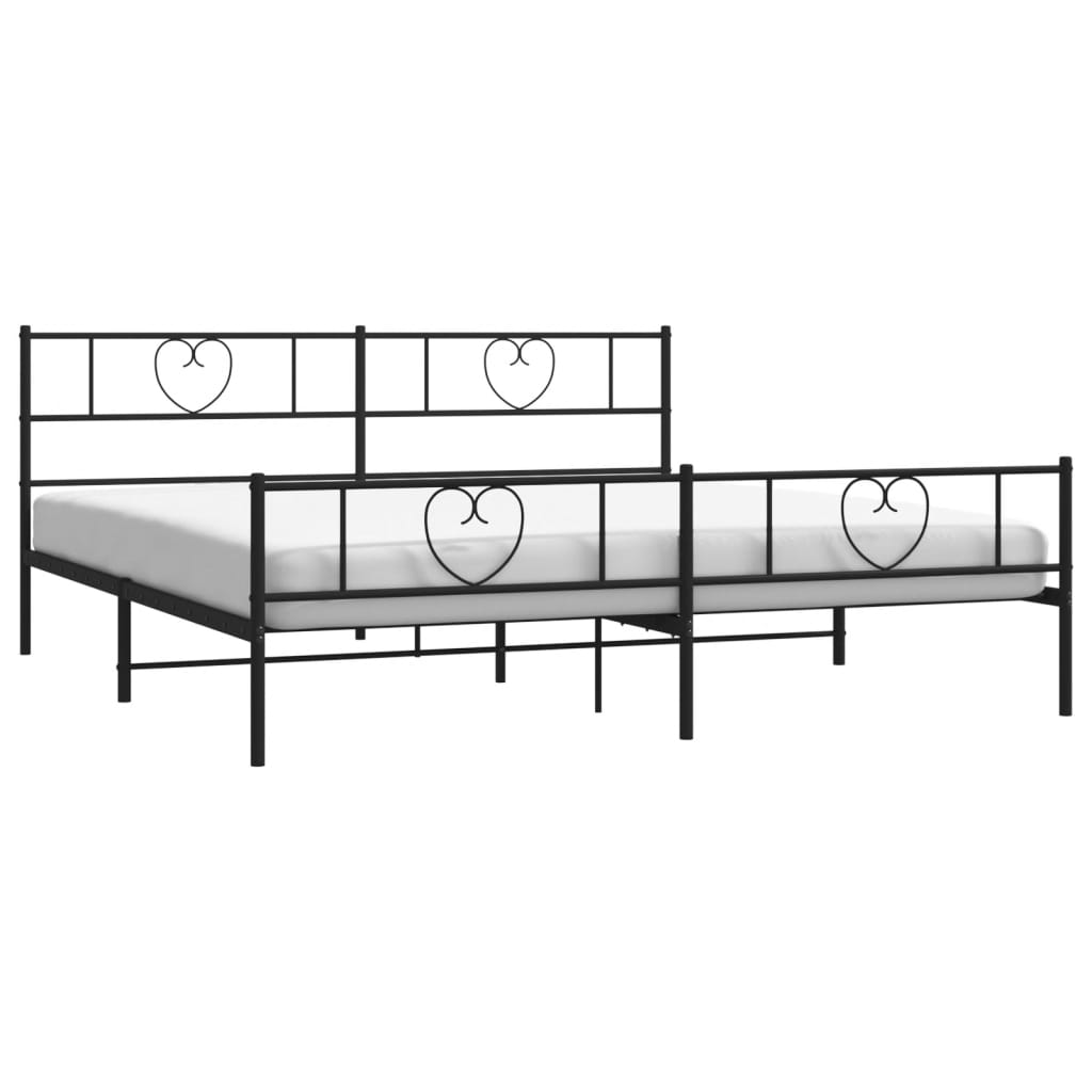 Black metal twin bed frame with heart accents perfect for a childs bedroom