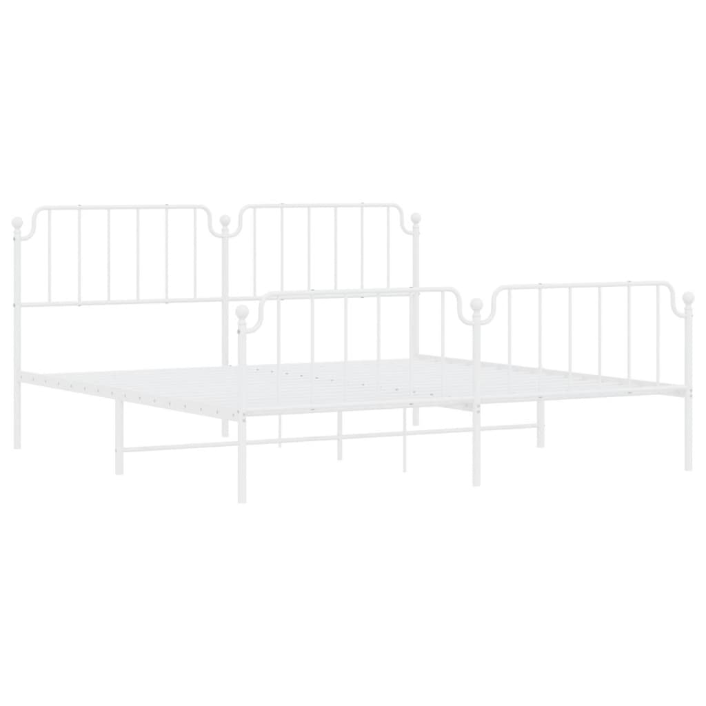 White metal twin bed frame with ornate headboard and footboard two beds joined