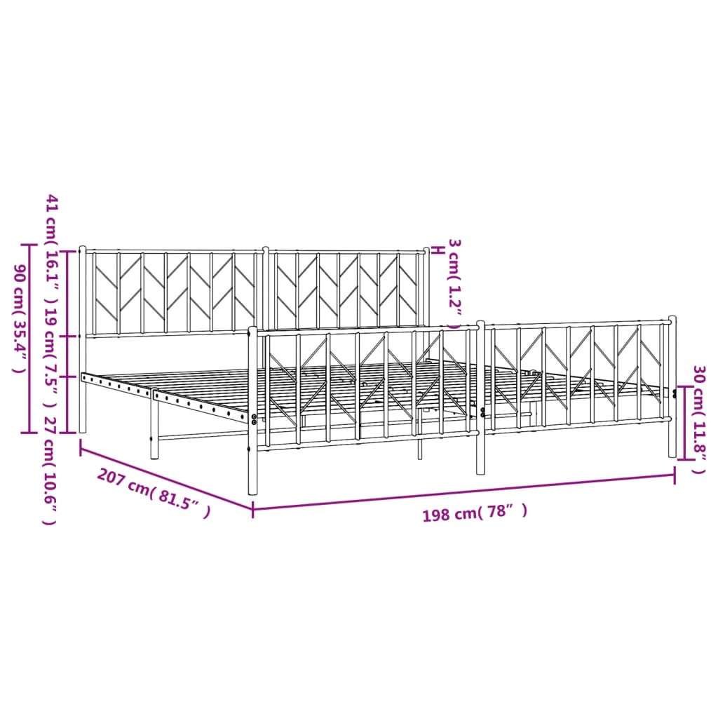 Black metal garden fence section with geometric pattern
