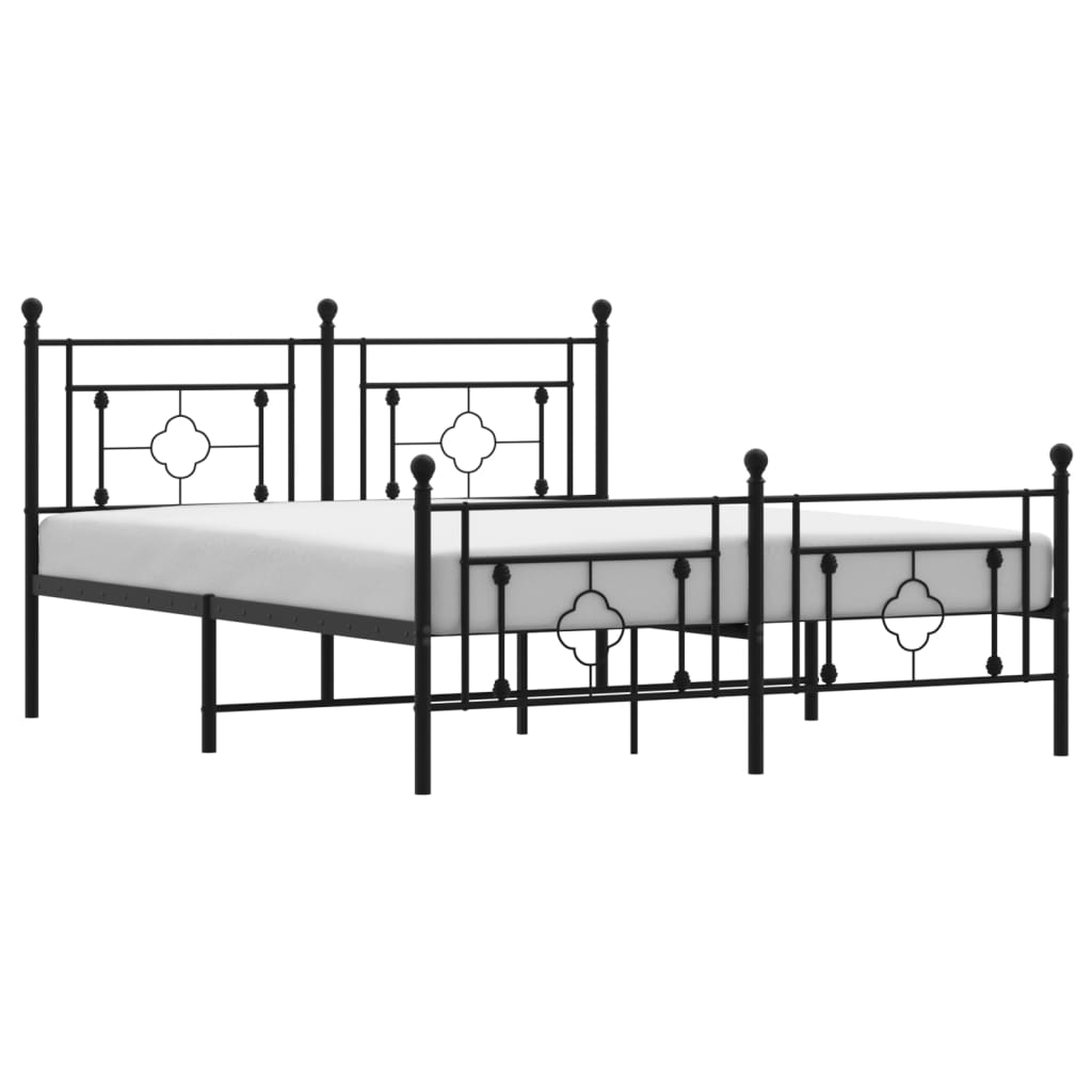Diagram of a white metal bed frame with dimensions labeled