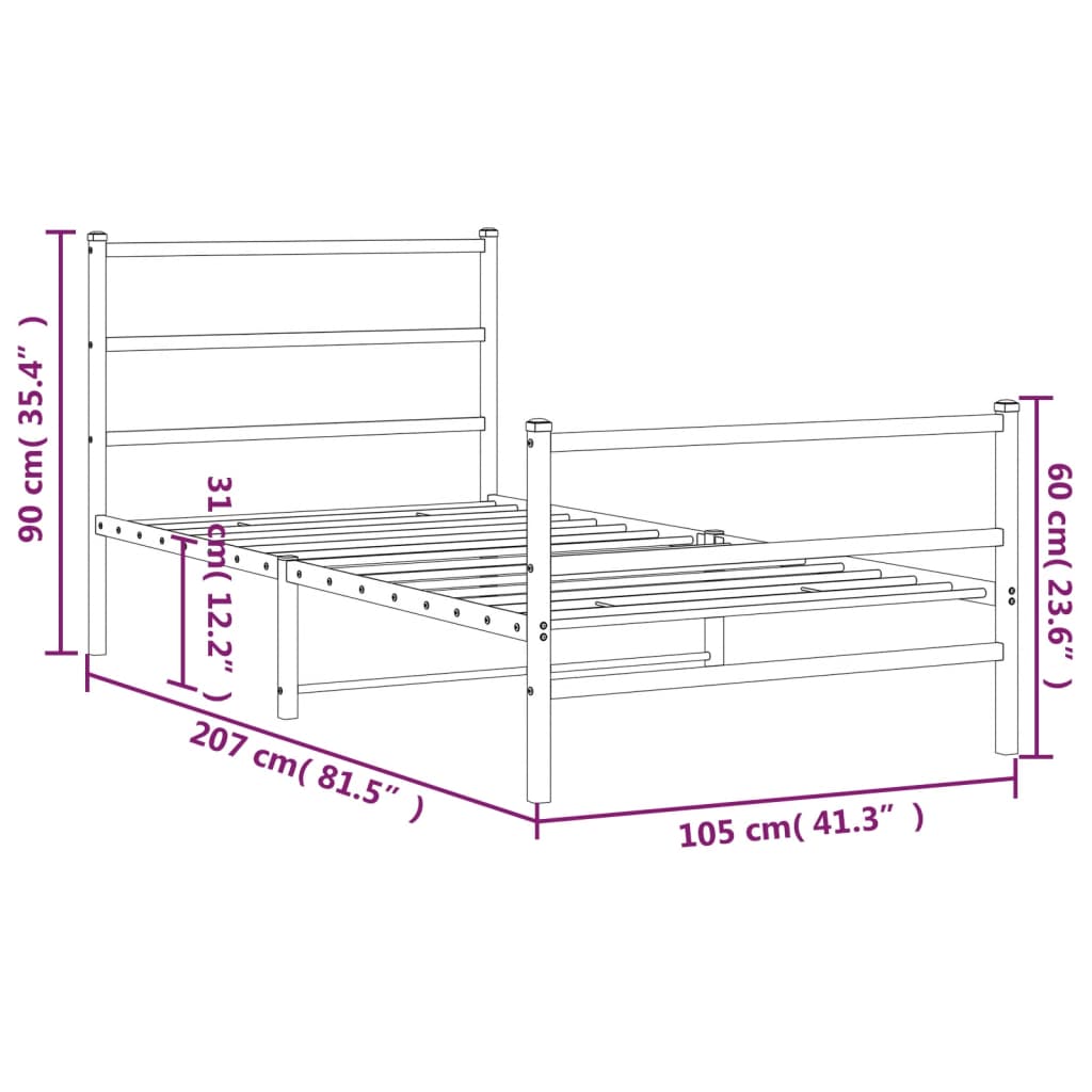 White metal bed frame assembly with screws