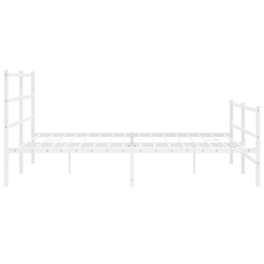 White metal twin bed frame with minimalist design