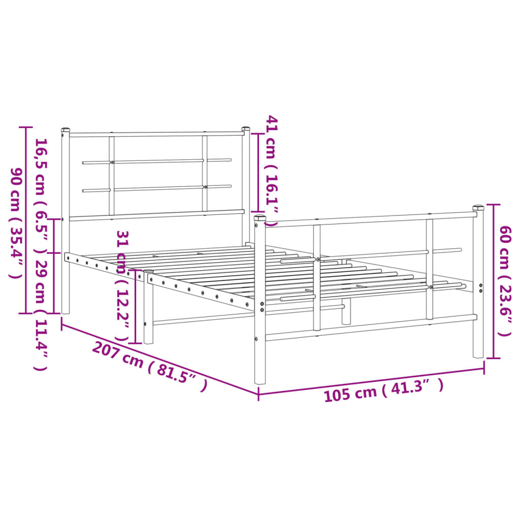 Closeup of black metal bed frame assembly with screws and decorative finial detail
