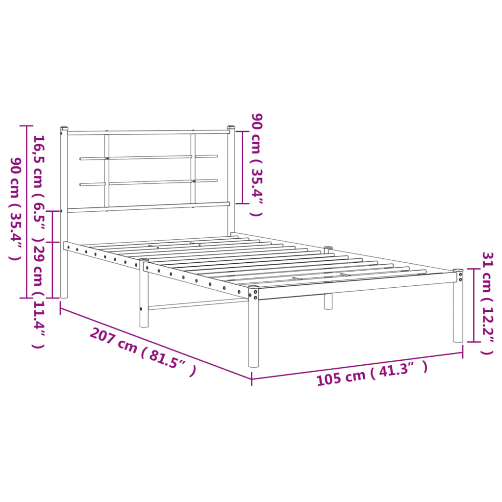 White metal bed frame assembly detail with screws