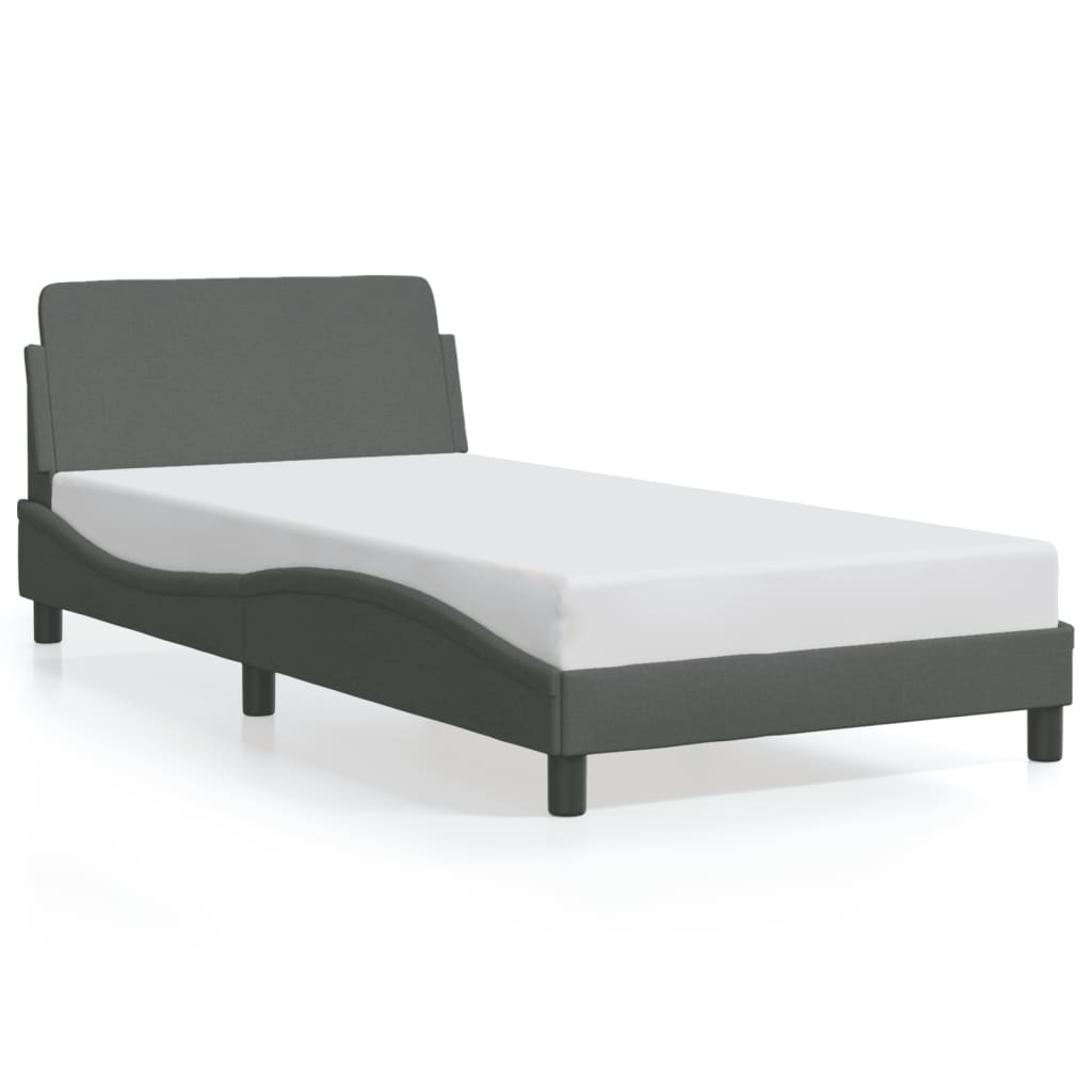 Diagram of a single bed frame with dimensions highlighted