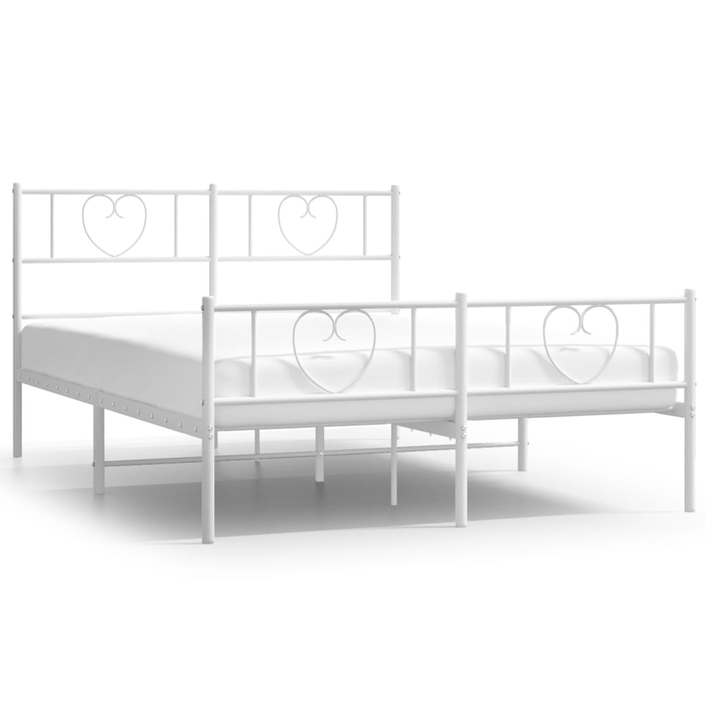 Metal bed frame with heartshaped headboard and footboard silver twin size