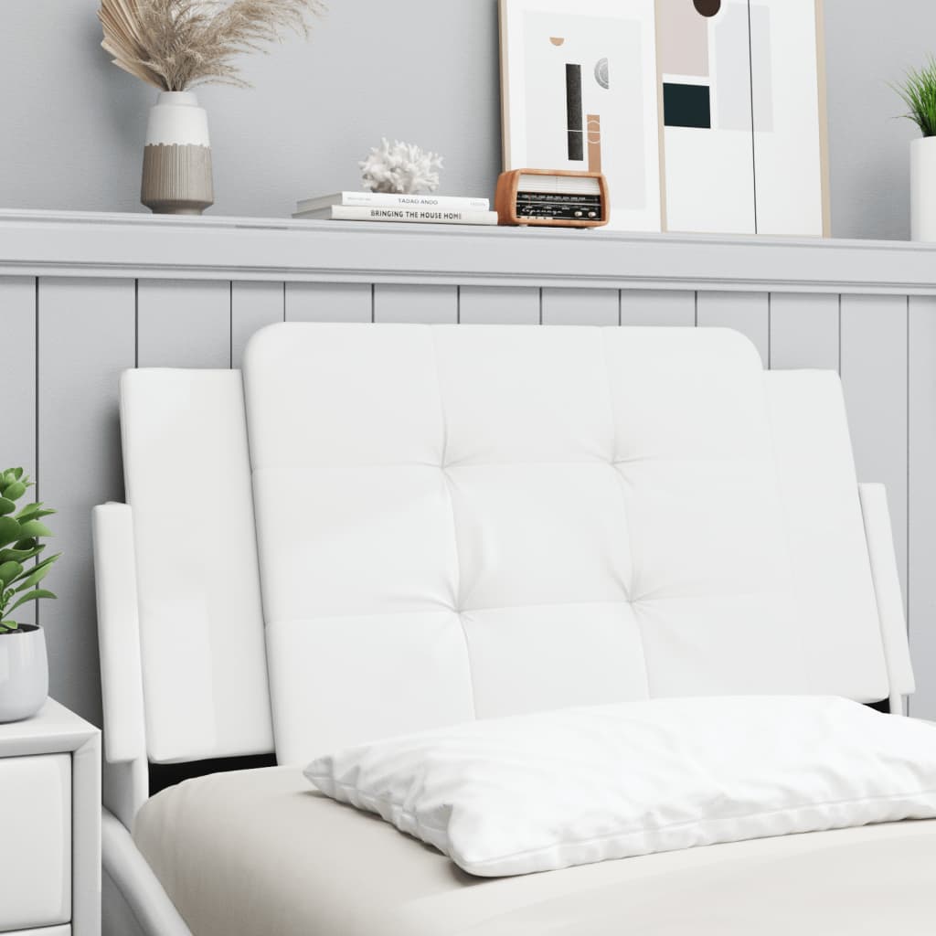 White tufted headboard panel with soft upholstery