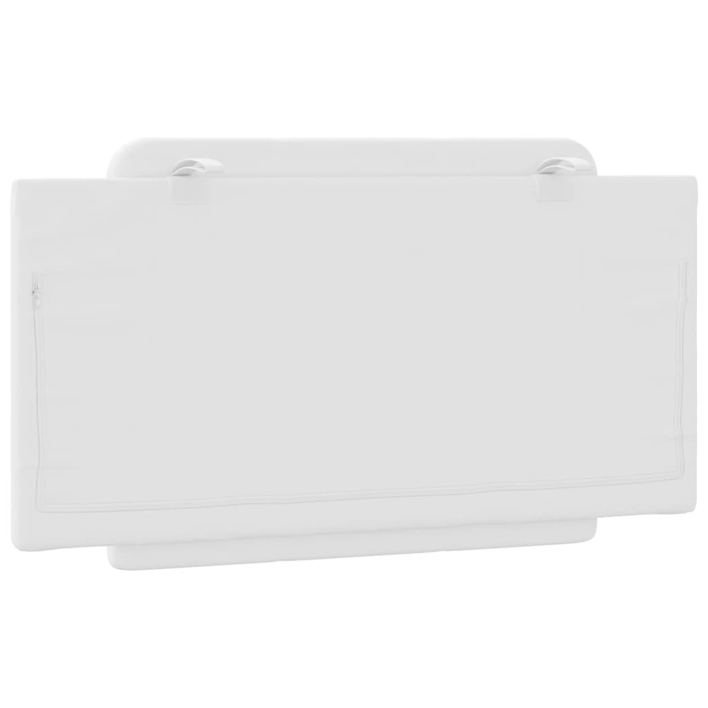 White tufted seat cushion with attached strap