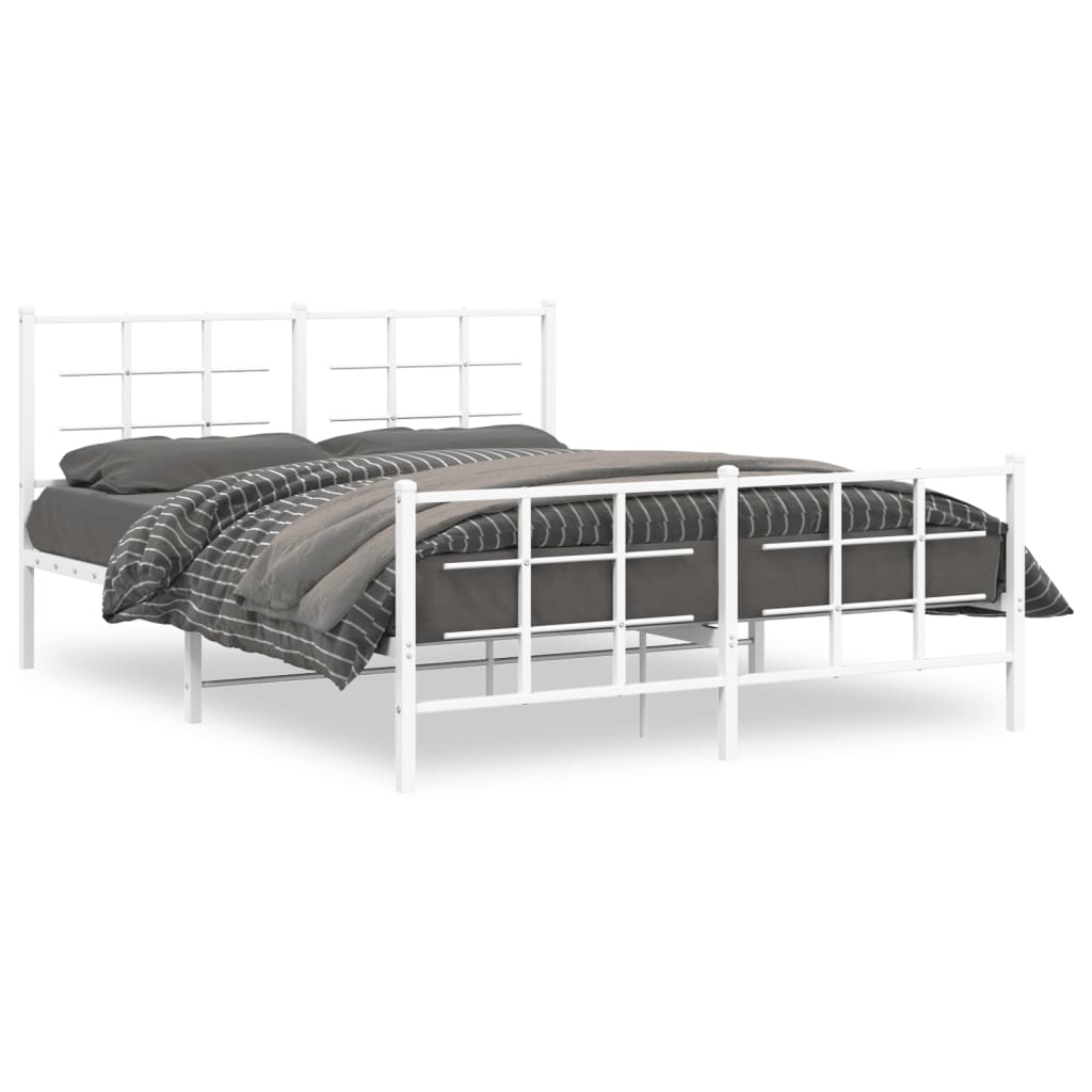 Technical drawing of a metal bed frame with dimensions labelled