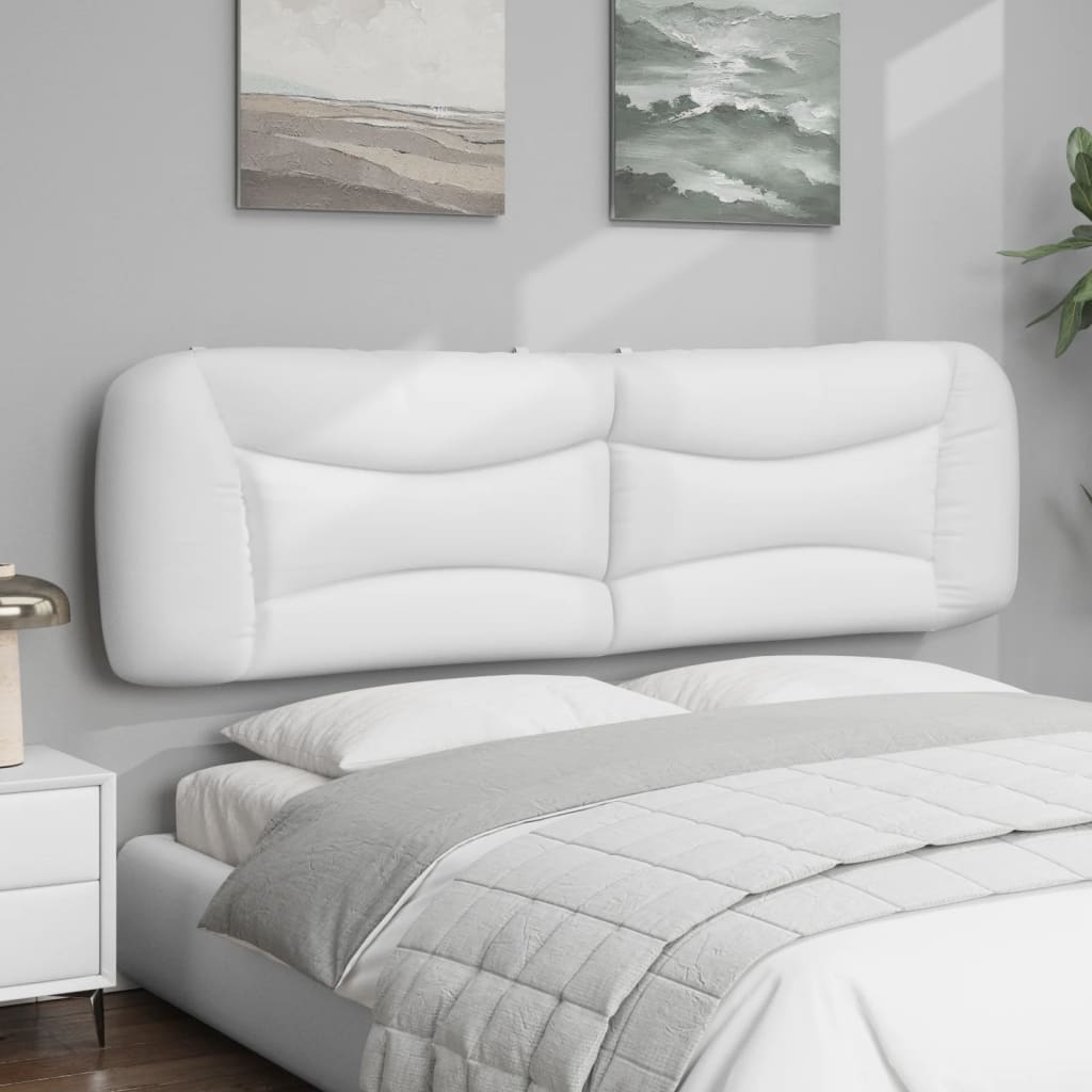 White tufted headboard with curved stitching detail