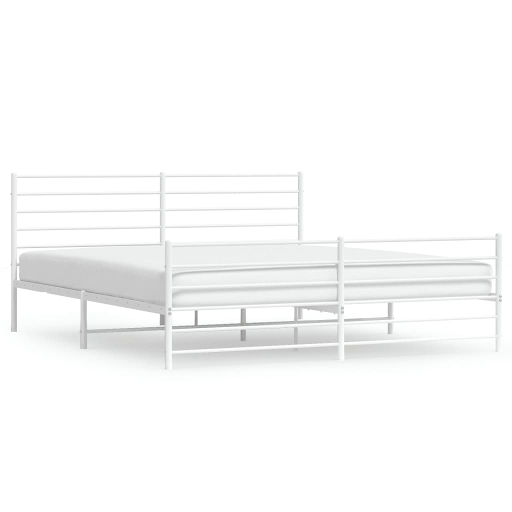 Metal bed frame with slatted support dimensions shown