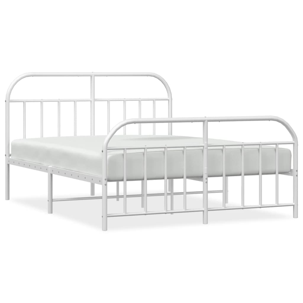 White metal twin bed frame with curved headboard and footboard showcasing dimensions