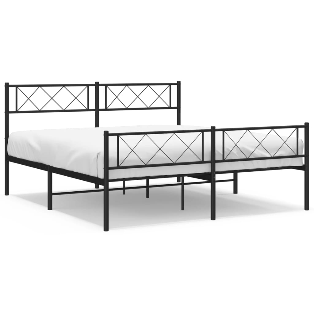 White metal bed frame with diamond pattern headboard and footboard