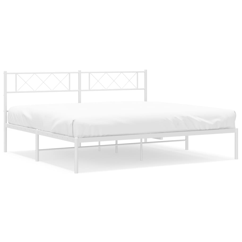 Metal bed frame with diamond pattern headboard cm long