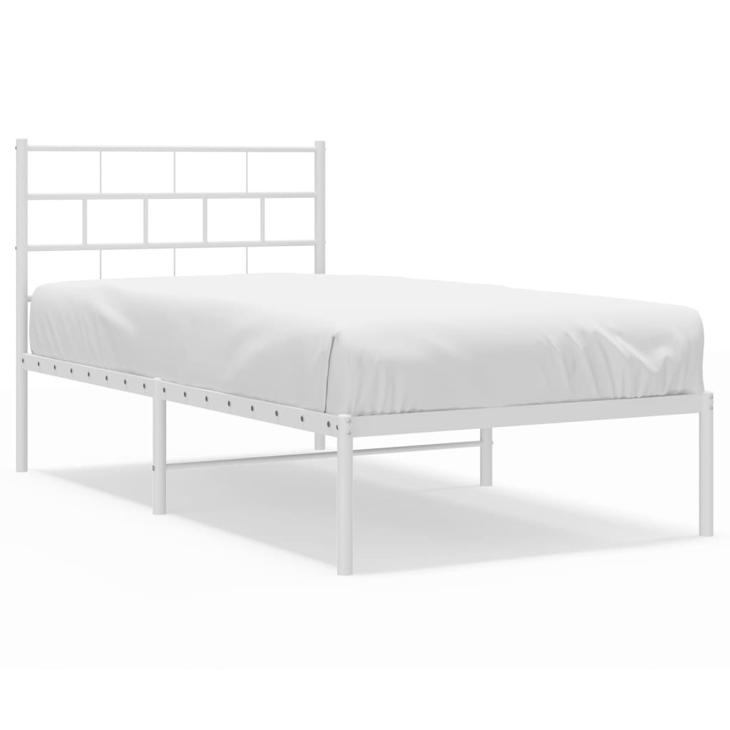 Metal bed frame with headboard dimensions cm L x cm W x cm H