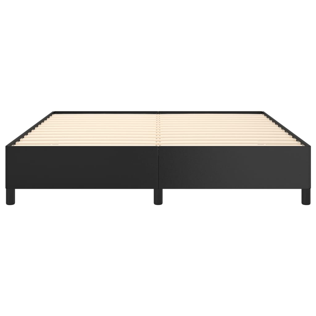Modern black platform bed frame with white mattress