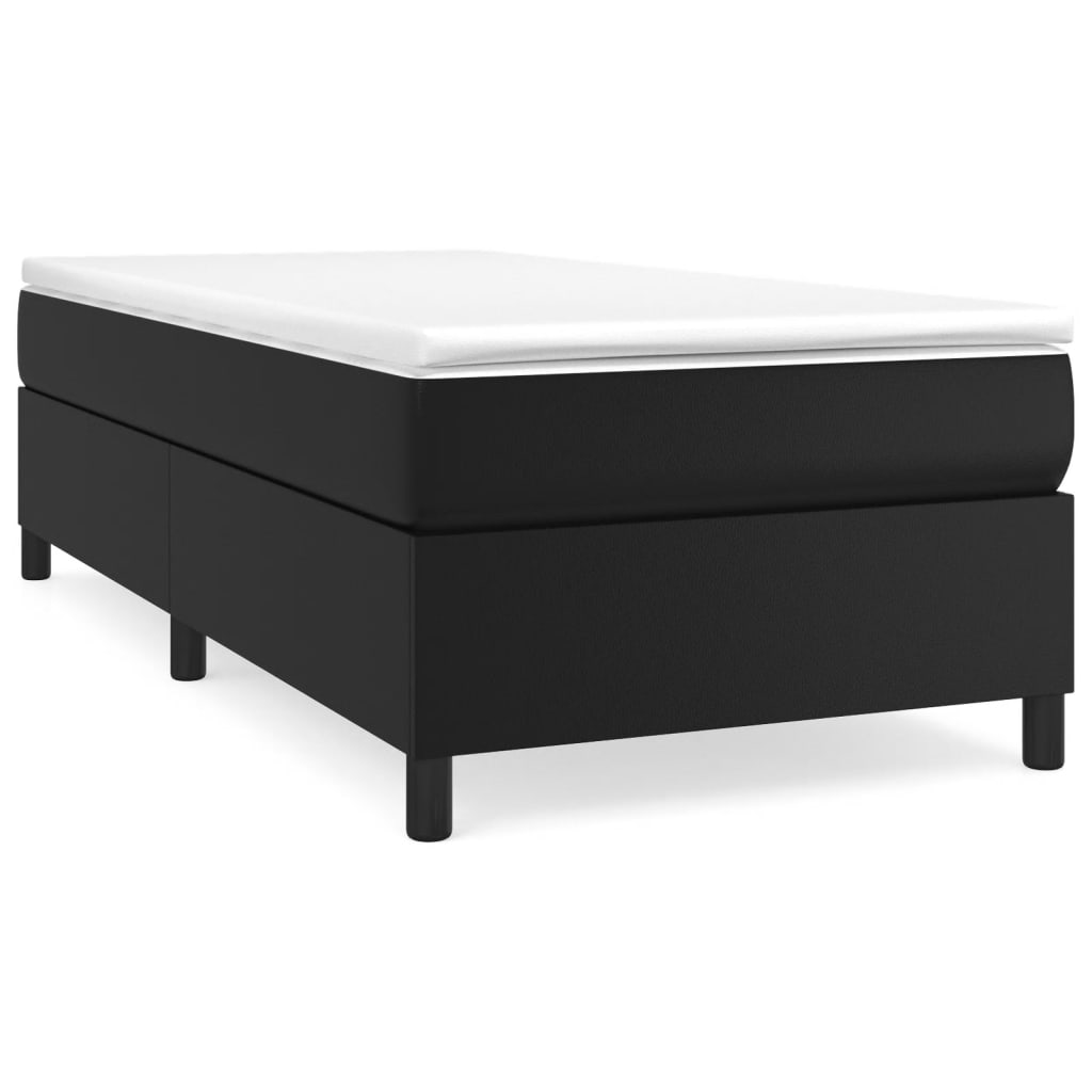 Outline drawing of a twin size bed frame with dimensions