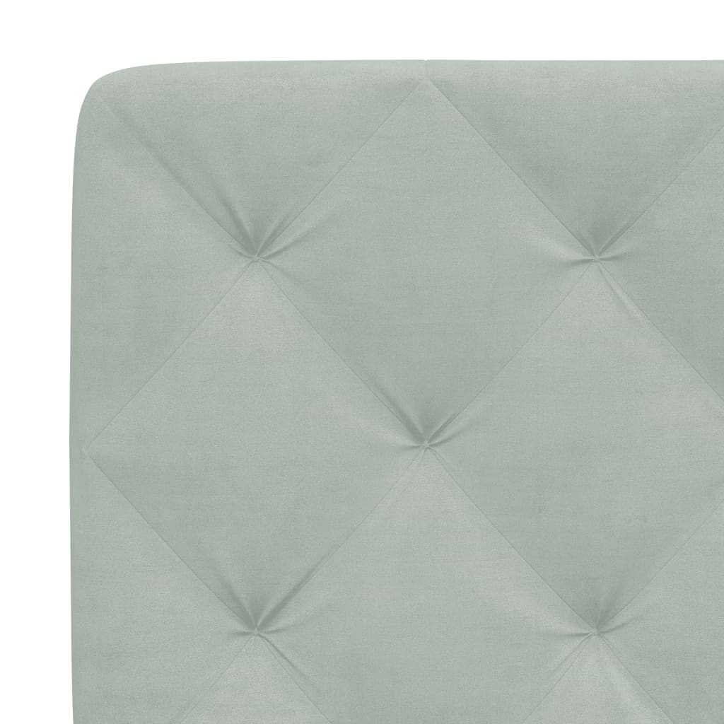 Pale green upholstered headboard with twin panels