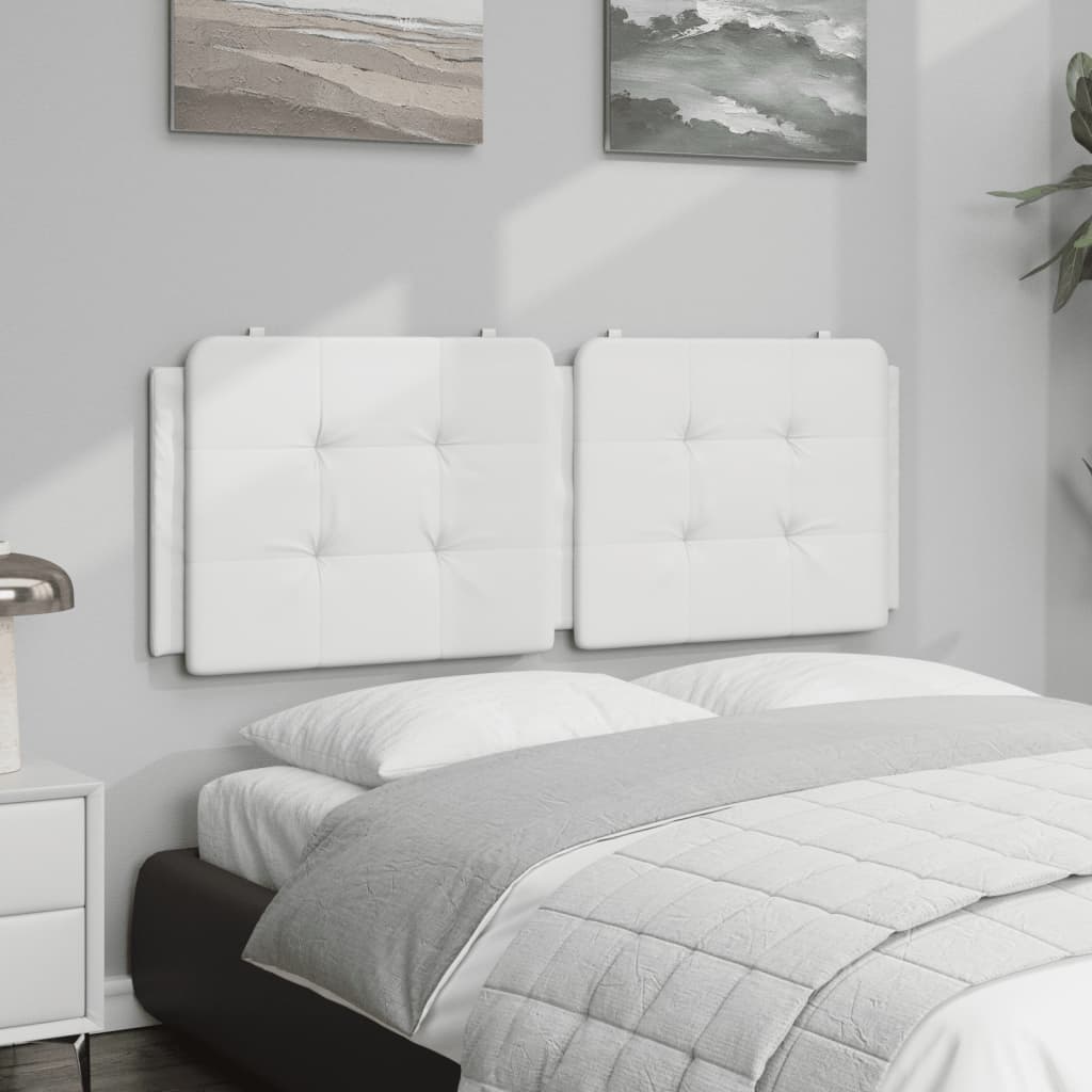 Two white tufted headboard panels with vinyl upholstery