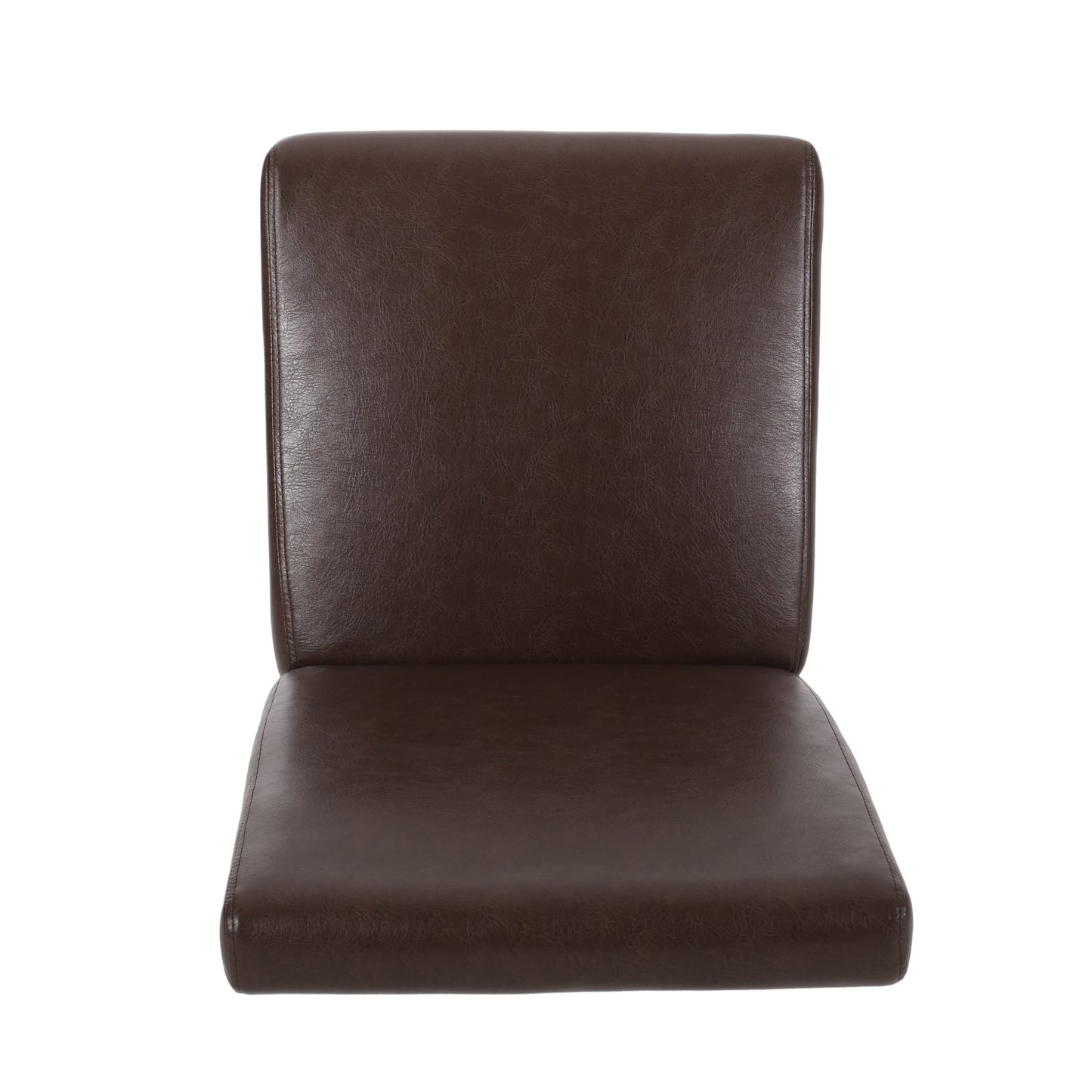 Dark brown faux leather dining chair