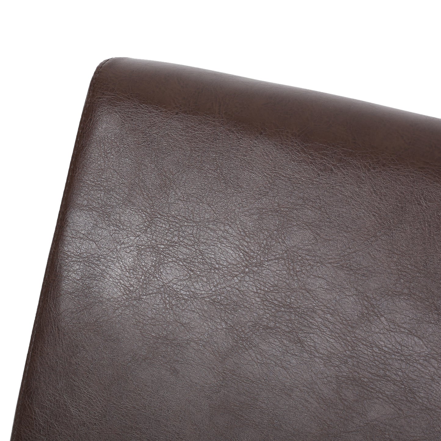 Dark brown textured faux leather upholstery detail for furniture