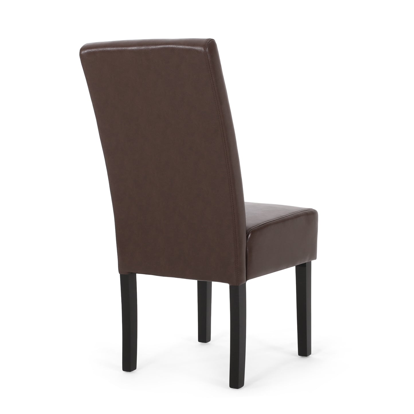 Brown faux leather dining chair