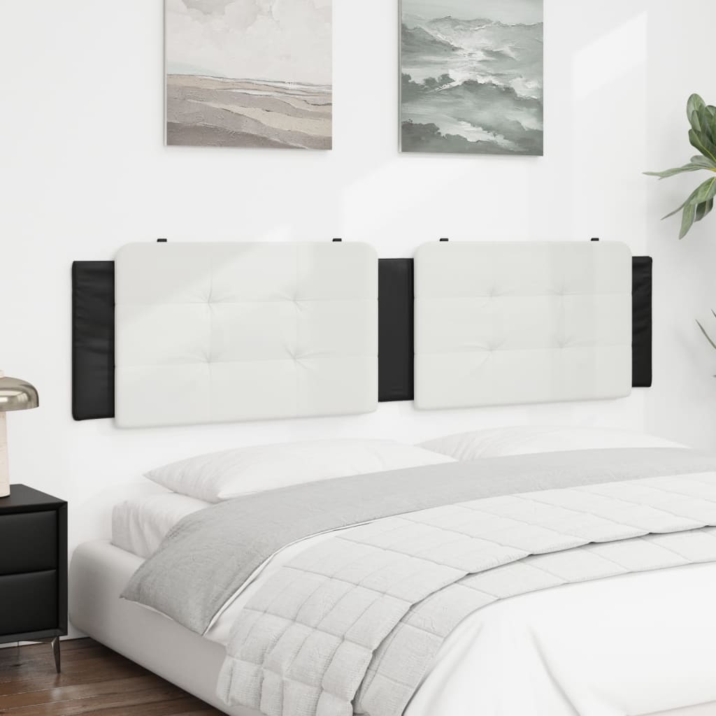 Two white tufted headboard panels with black backing