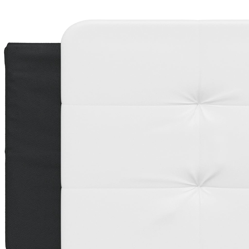 Black toddler bed rail guard with white base