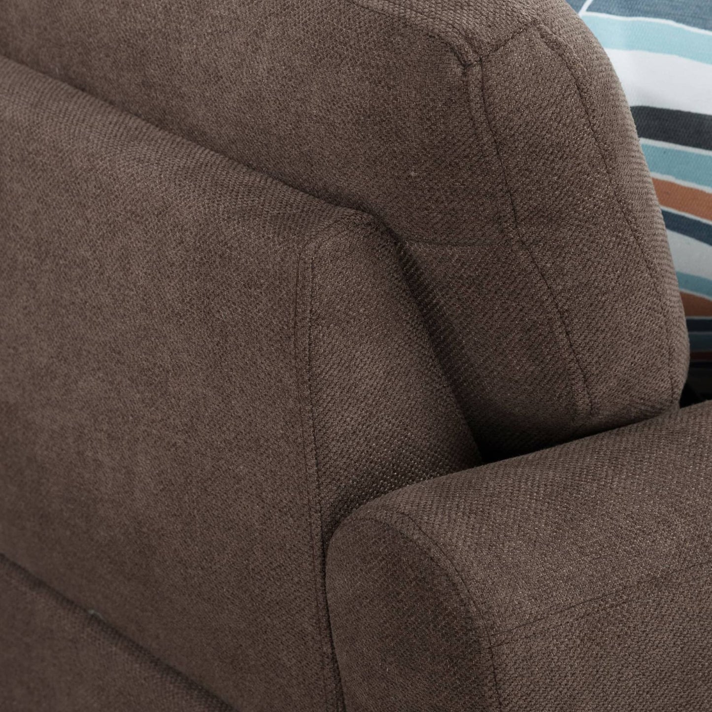 Brown sofa fabric with tufted details for living room use