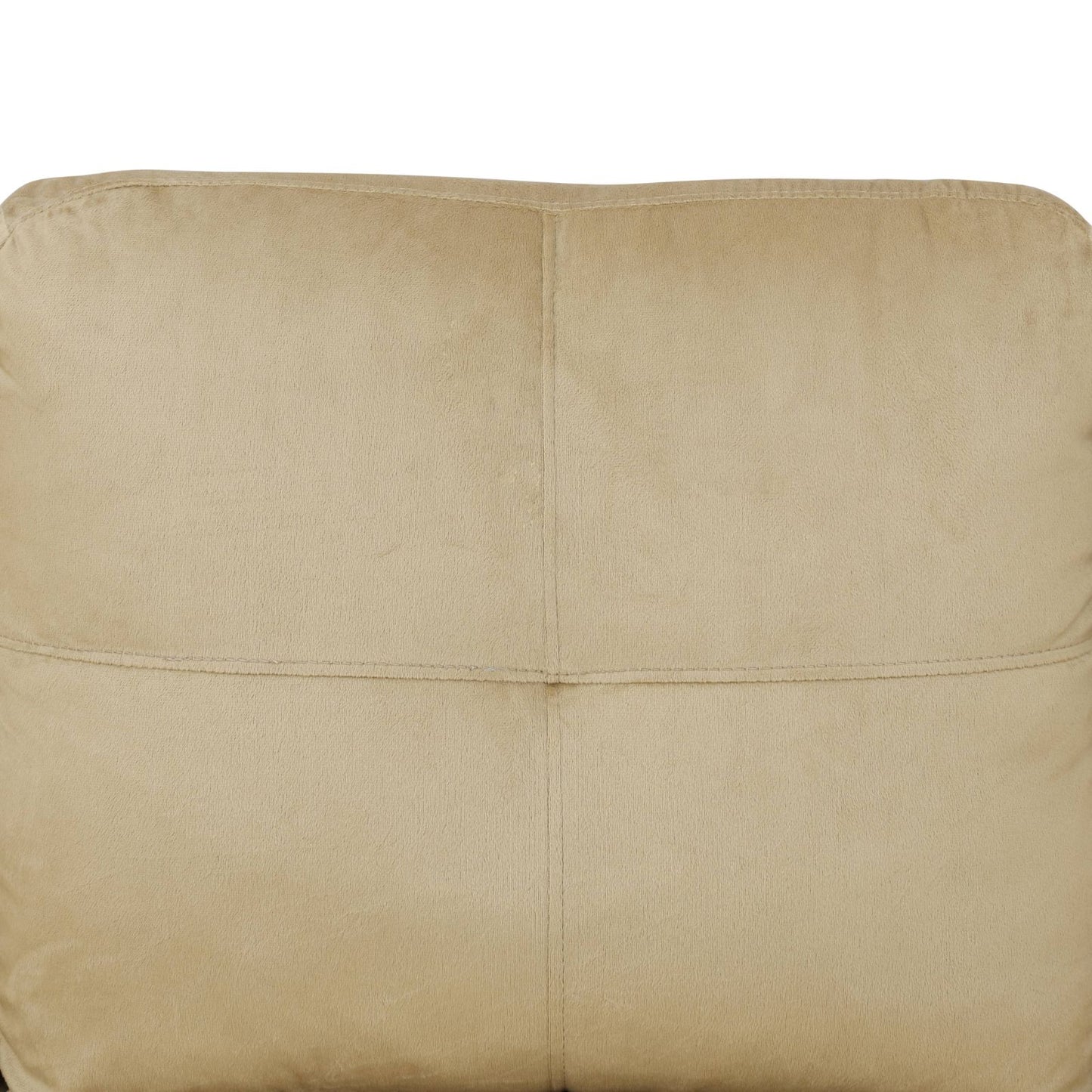 Textured beige faux suede upholstery on a recliner seat
