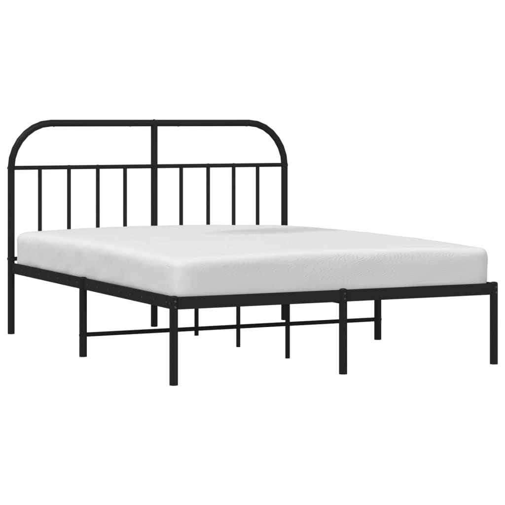 Antique bronze metal bed frame with arched headboard and footboard