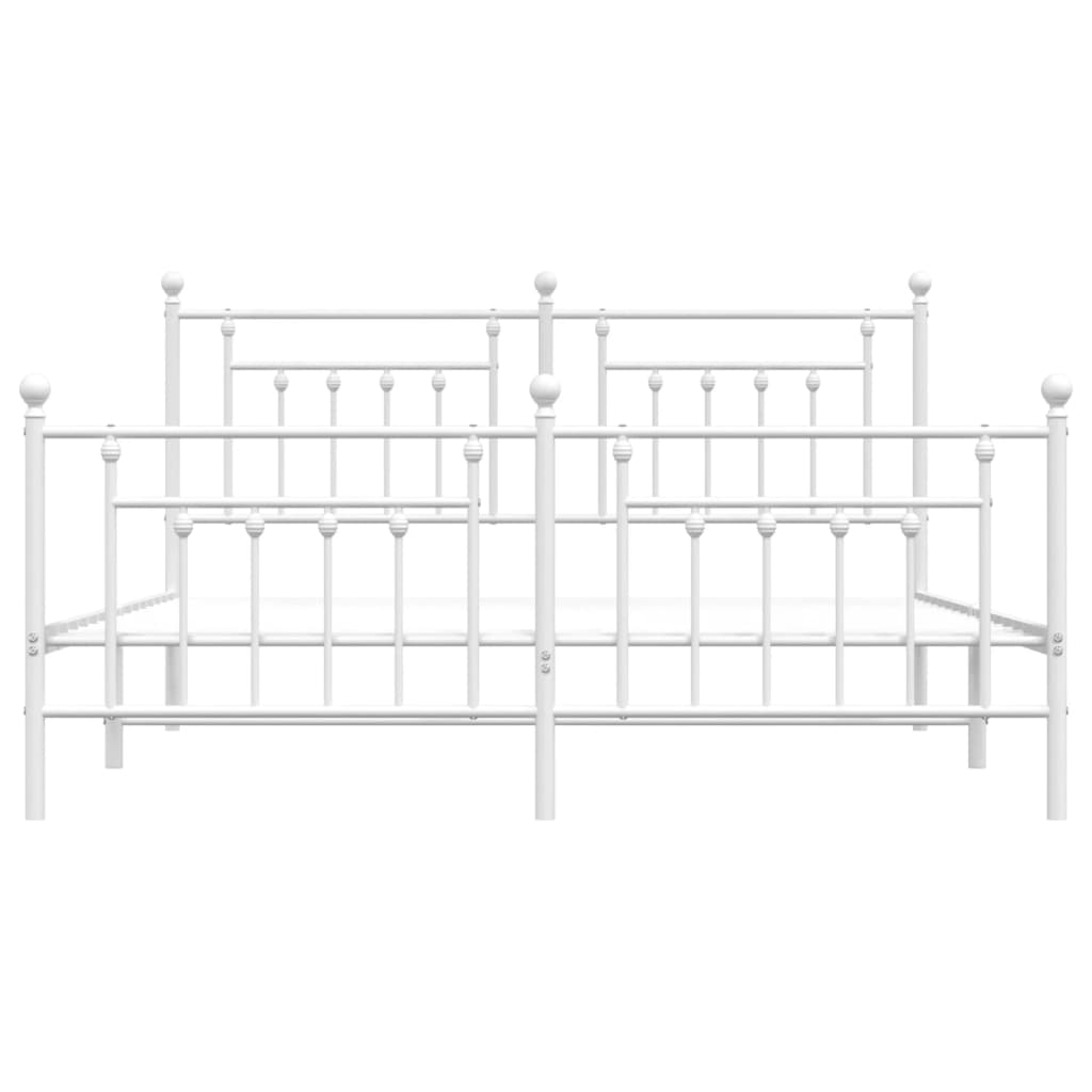 White metal single bed frame with mattress