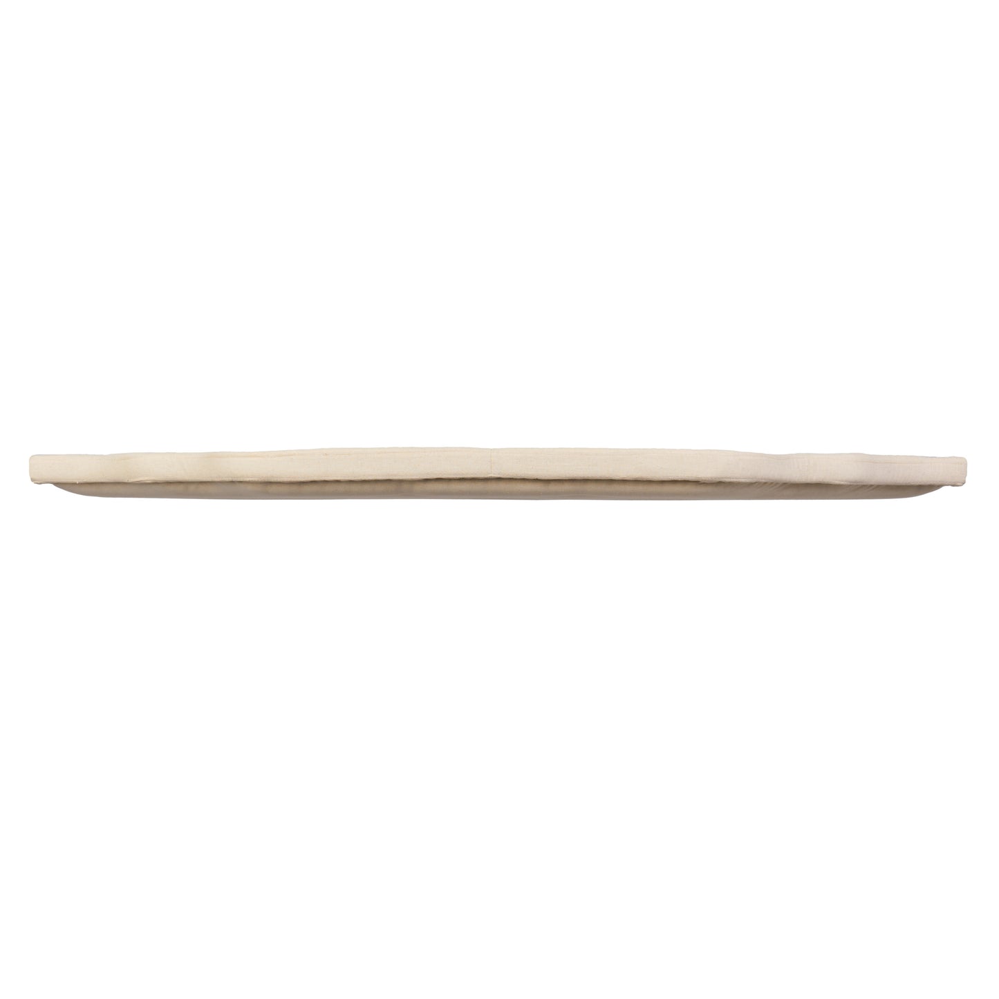 Textured cream fabric lumbar pillow with subtle woven pattern