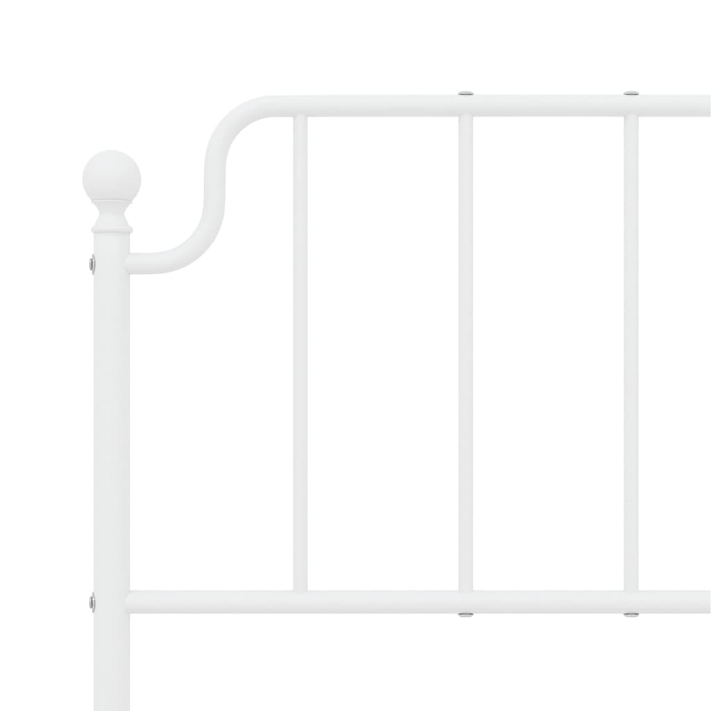 White metal bed frame with a classic headboard design
