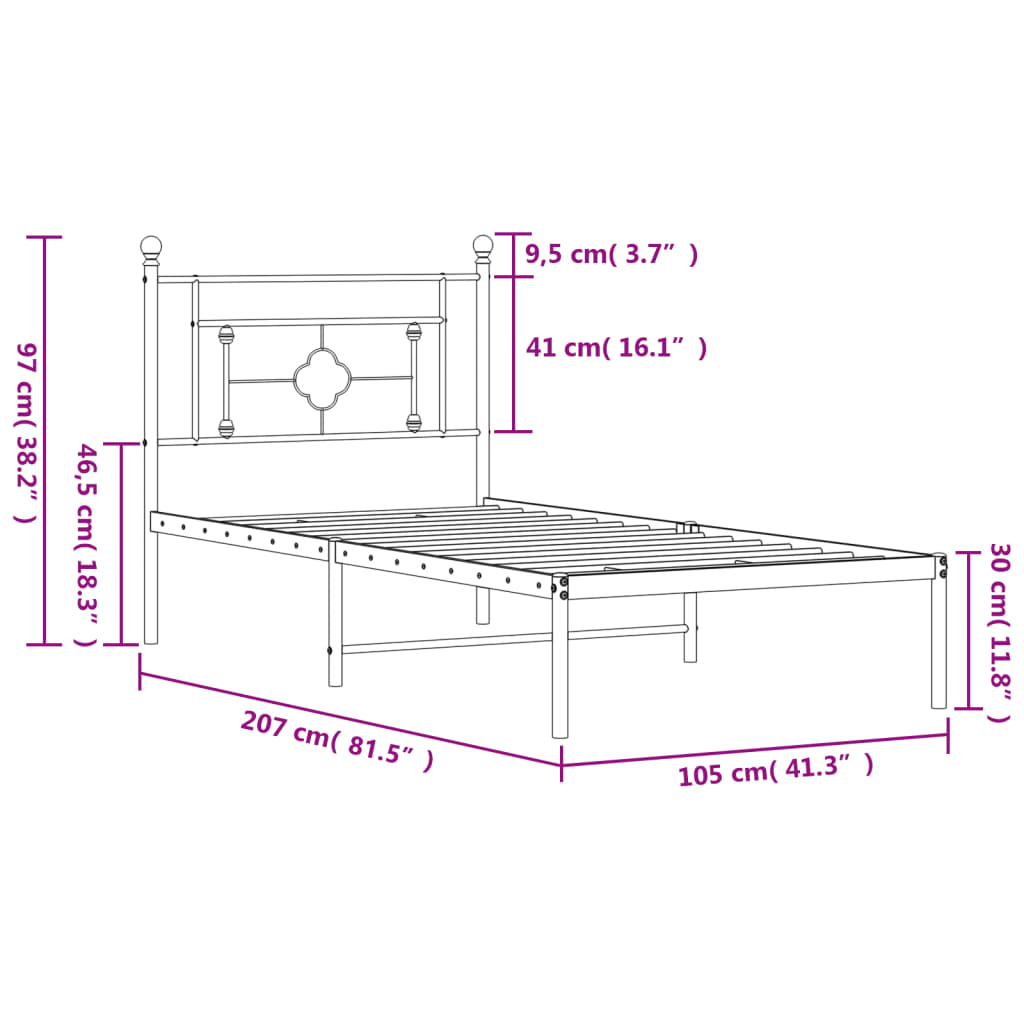 White metal bed frame assembly detail with screws and washers