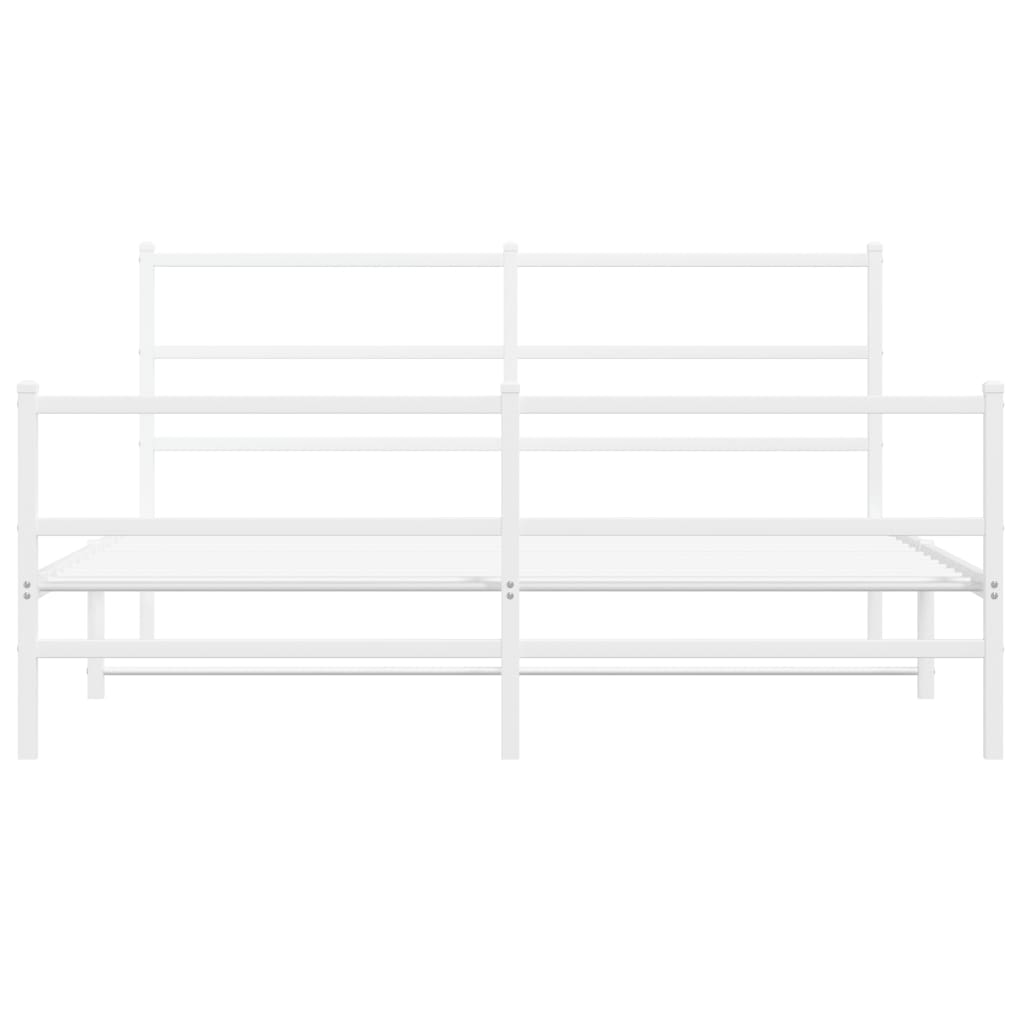 White metal twin bed frame with mattress