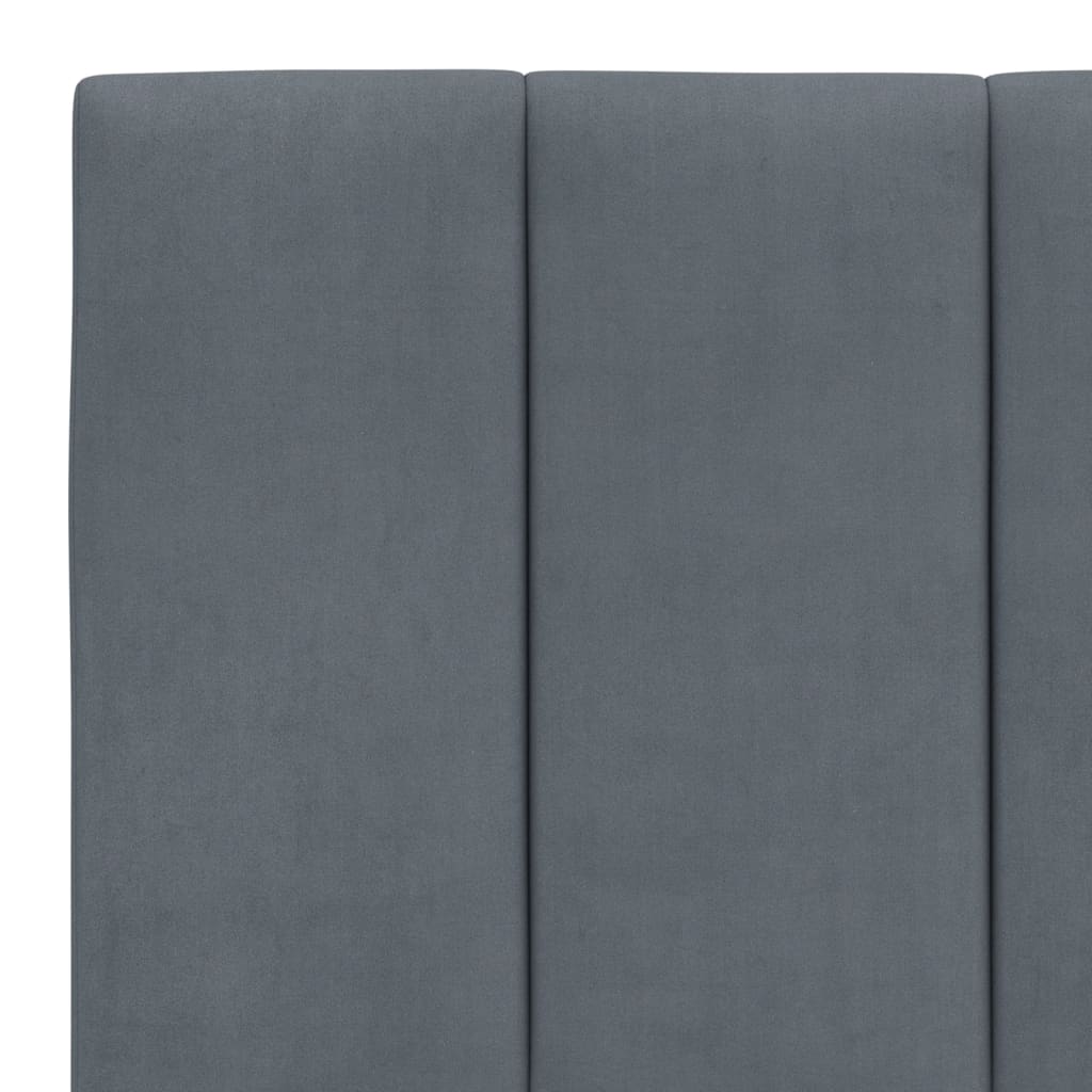 Grey fabric headboard with four loops for attachment