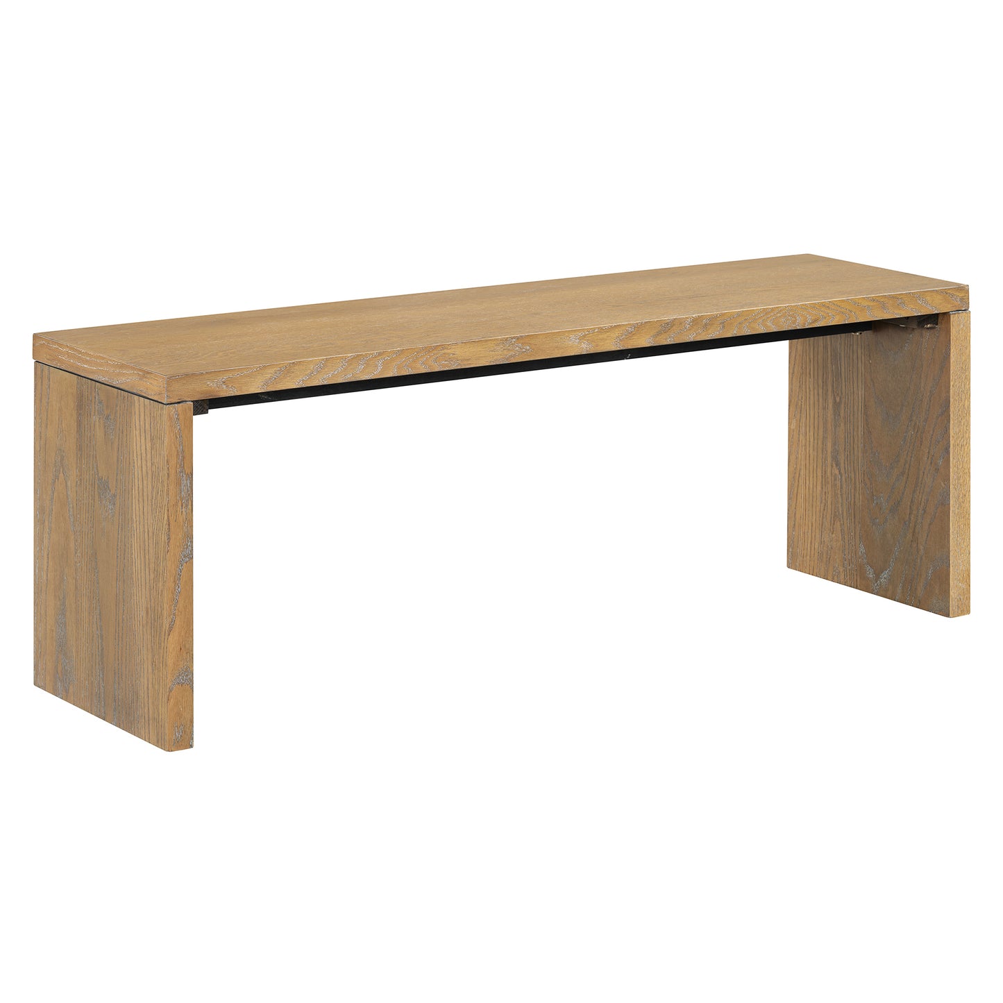 Modern oak bench with clean lines