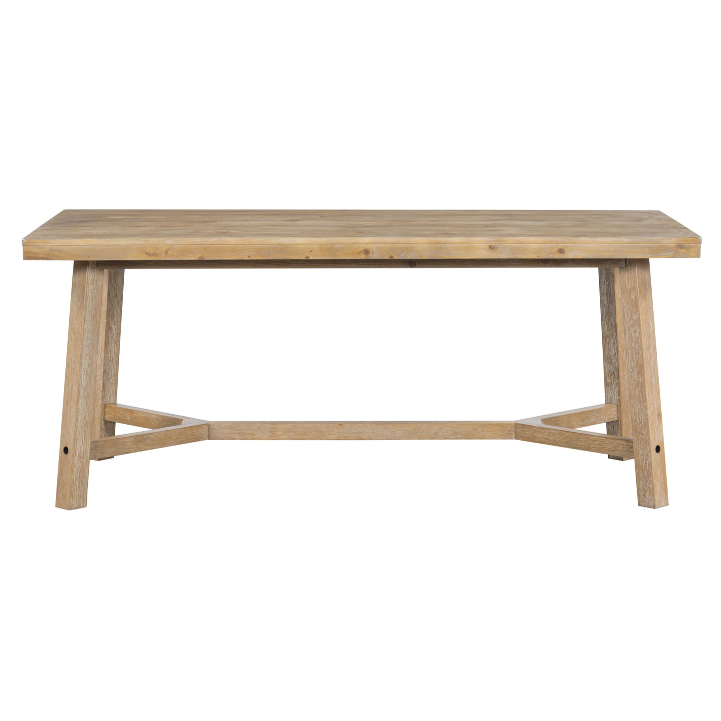 Rustic reclaimed wood dining table with sturdy Xleg base