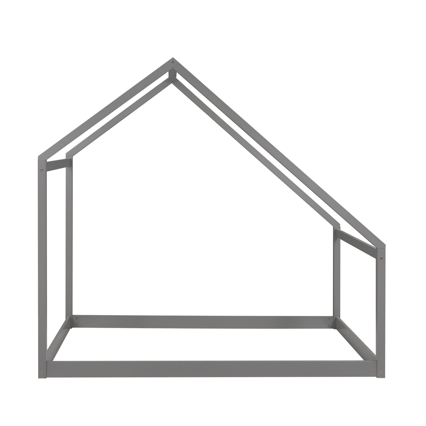 Gray wooden house bed frame with a simple design