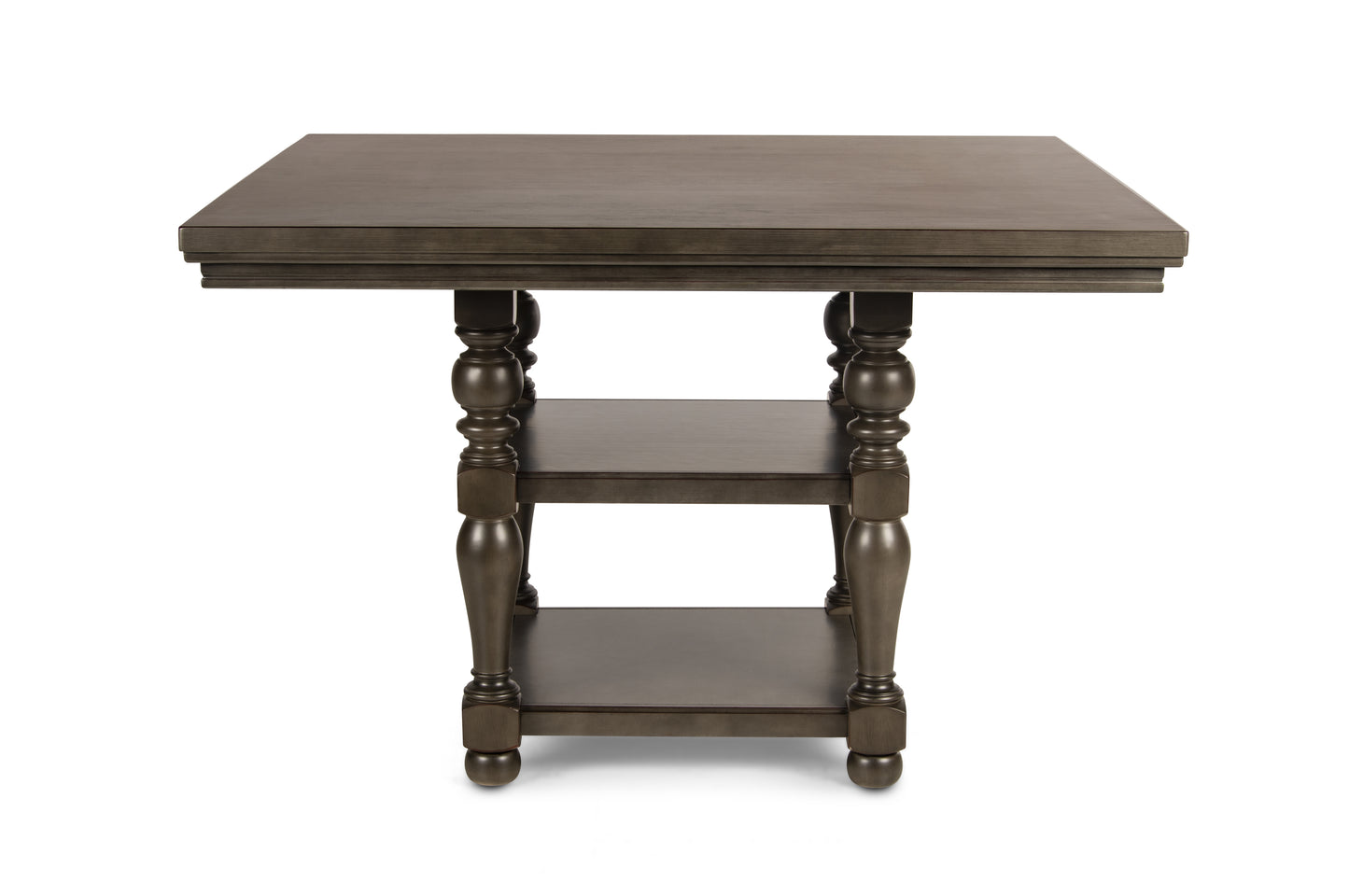 TREATLIFE HOME Counter Table with Pedestal Base and Storage Shelves, Seats Up to Eight, Dark Gray Finish