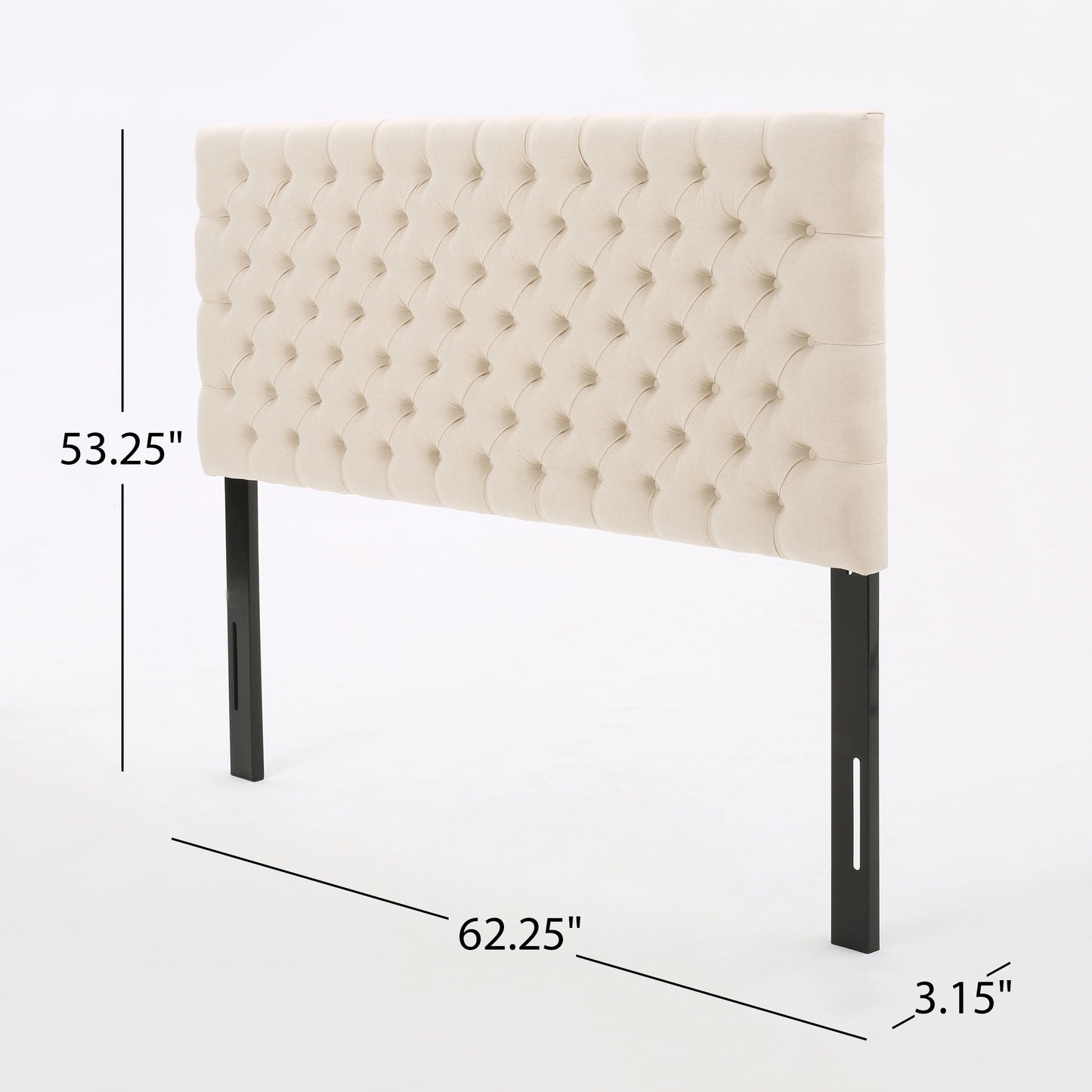 Elevate Your Bedroom with This Elegant Upholstered Headboard in Beige