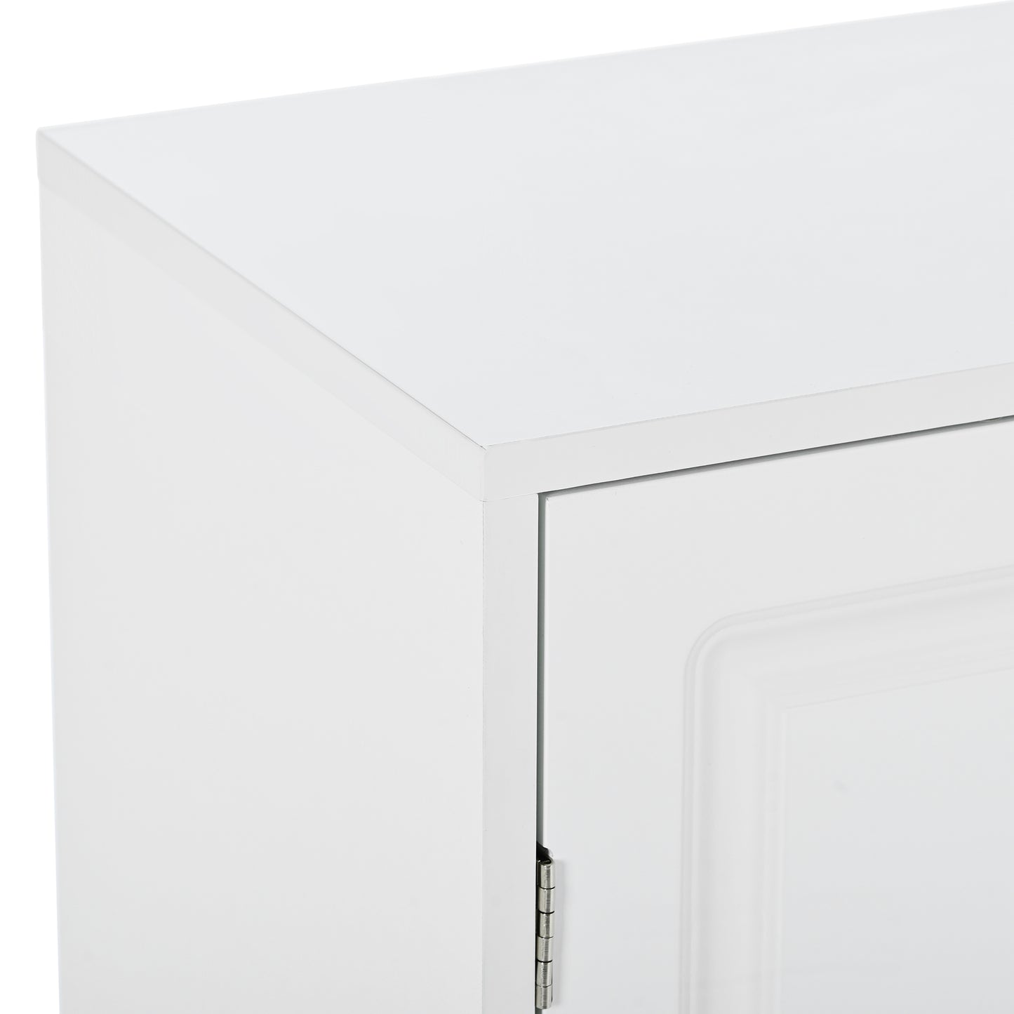 White cabinet door with detailed molding