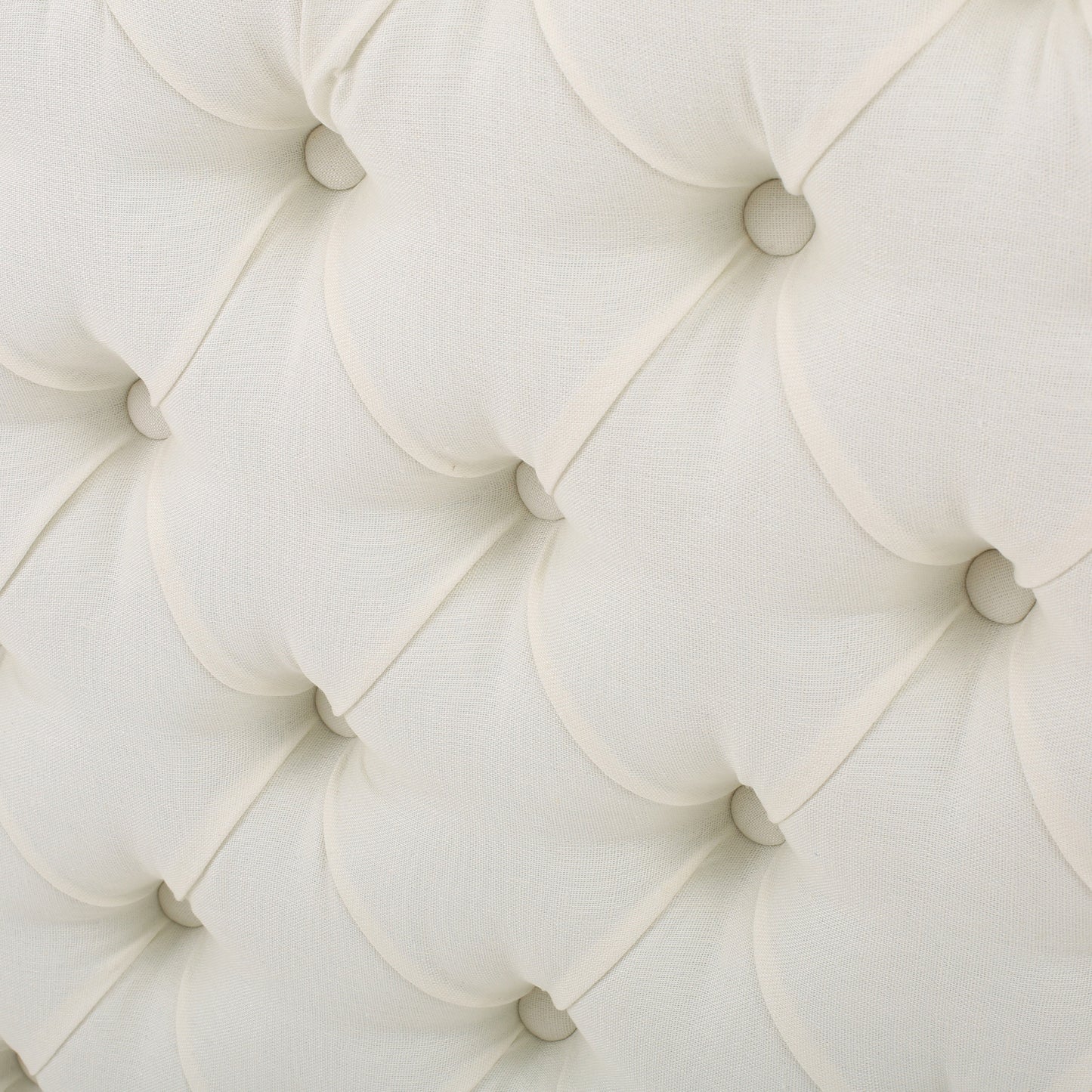 Cream linen tufted ottoman fabric texture with diamond pattern