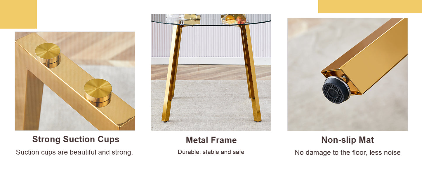 Gold table leg with strong suction cups for enhanced stability