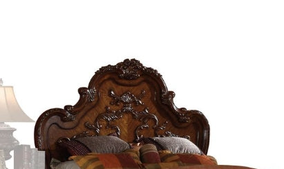 Elegant Queen Bed with Arched Headboard and Cherry Finish