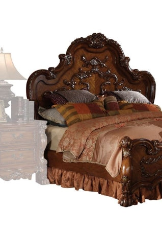 Elegant Queen Bed with Arched Headboard and Cherry Finish